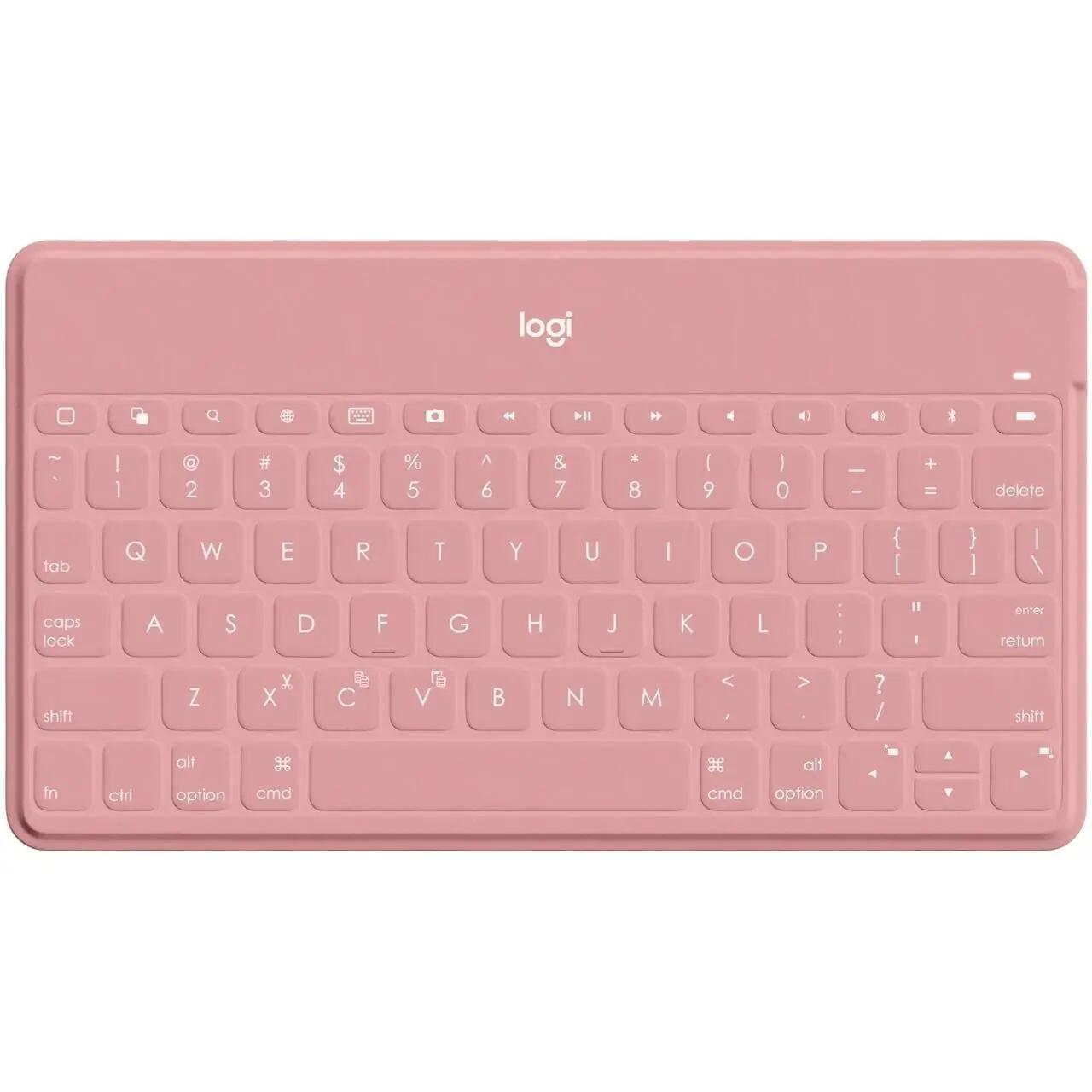 Logitech kerge ja vaikne Bluetooth-tabletklaviatuur — roosa
