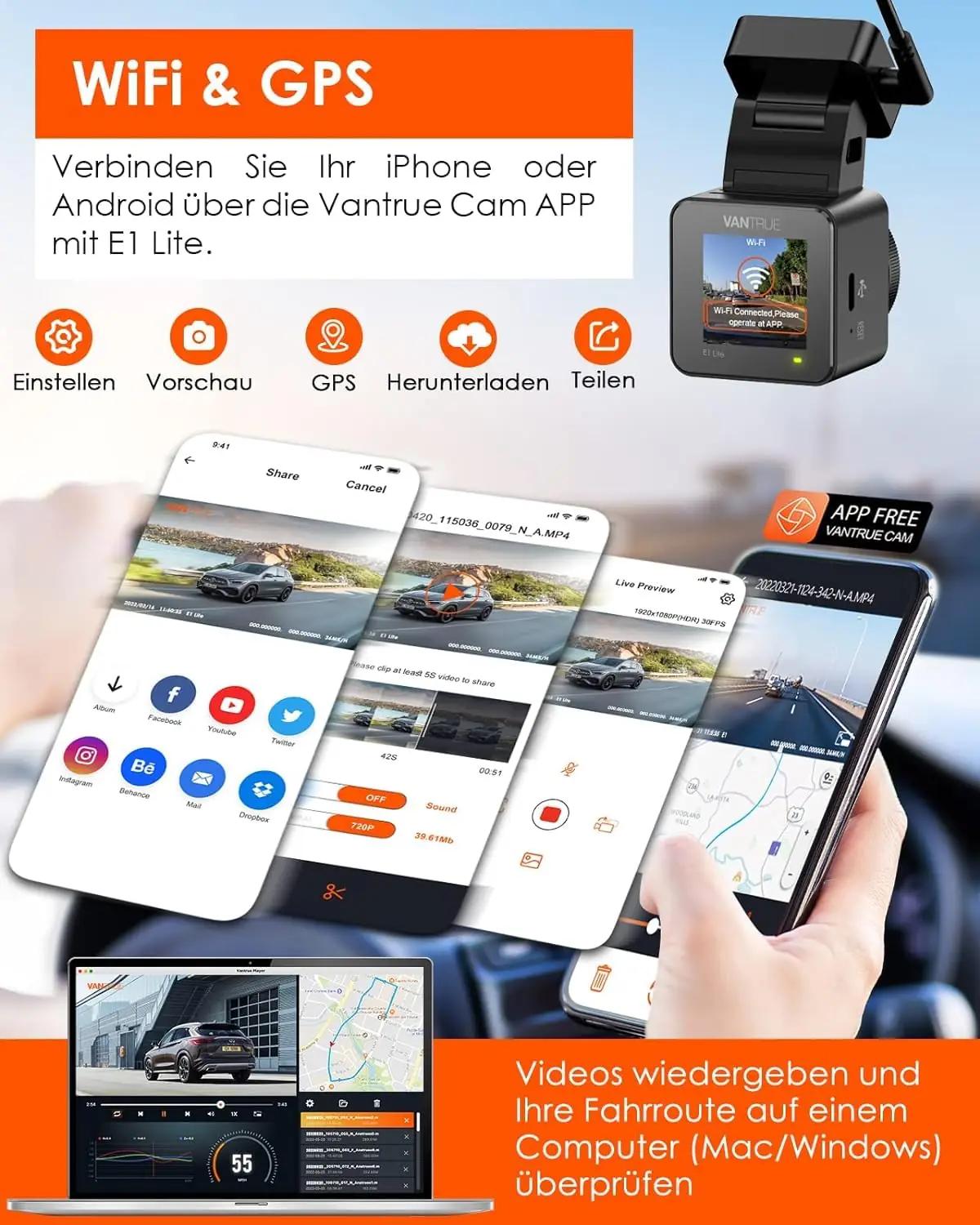 VANTRUE stiilne mini-autokaamera — kompaktne 1080P HDR salvestus – kasutusnäide
