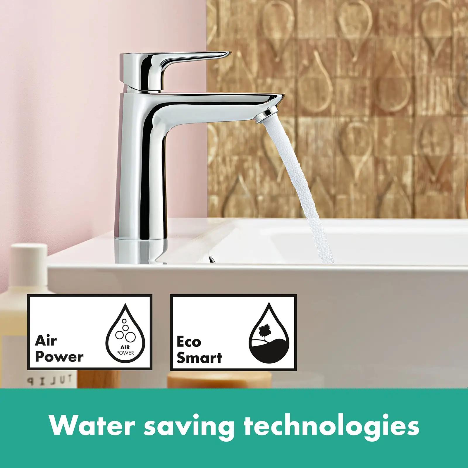 hansgrohe stiilne vannitoasegisti kroomist, veesäästlik – pakend ja tarvikud