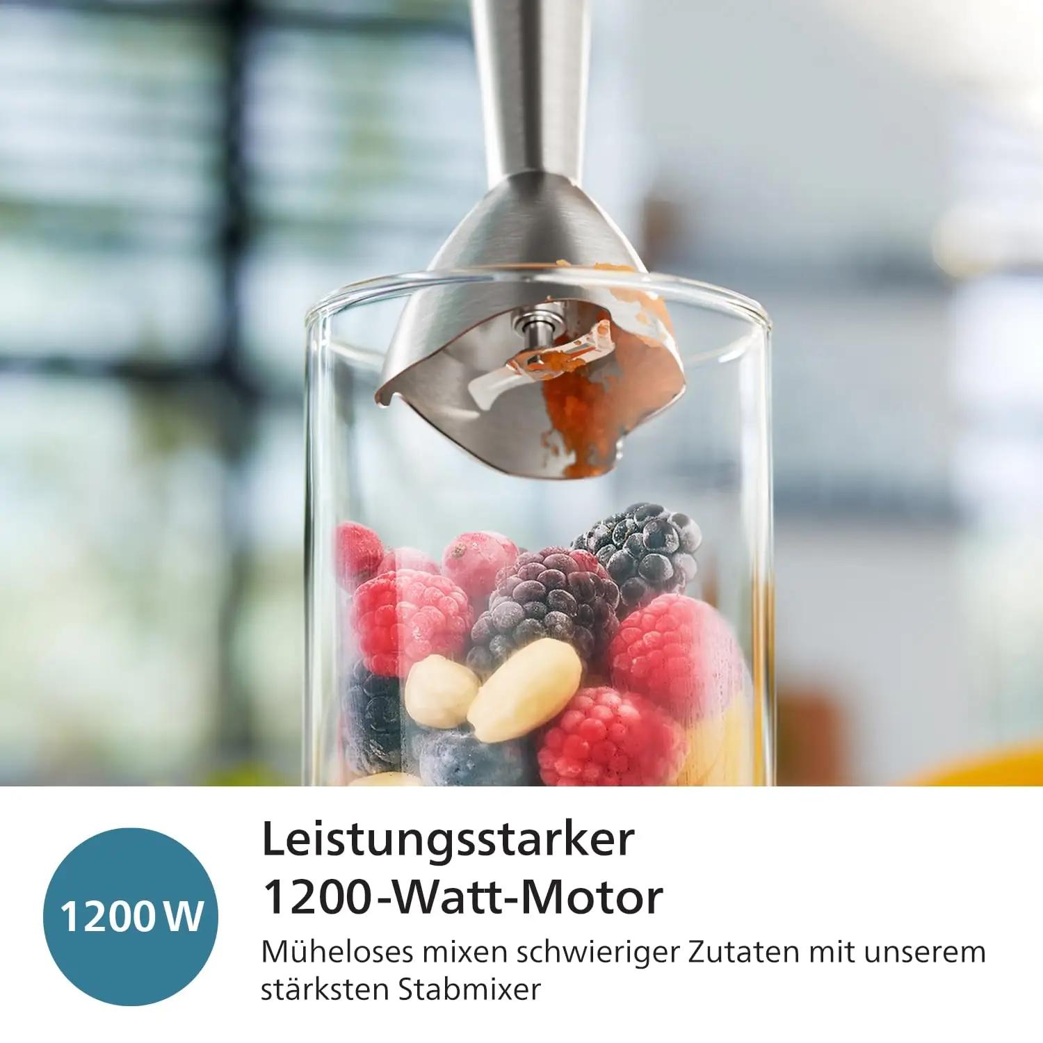 Philips 5000 seeria köögimikser 1200W — roostevaba ja kompaktne – detailne vaade