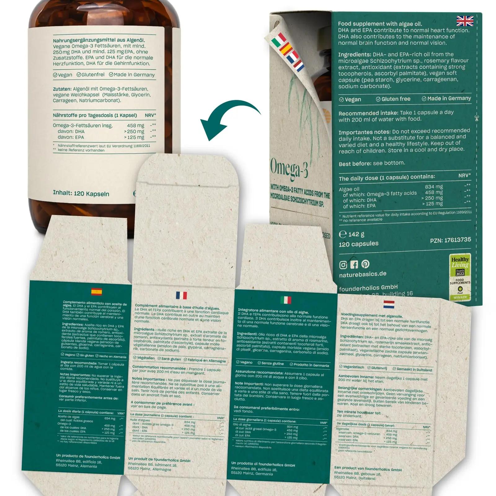 Nature Basics vegan Omega-3 algaõli — aju- ja südameabi – kasutusnäide