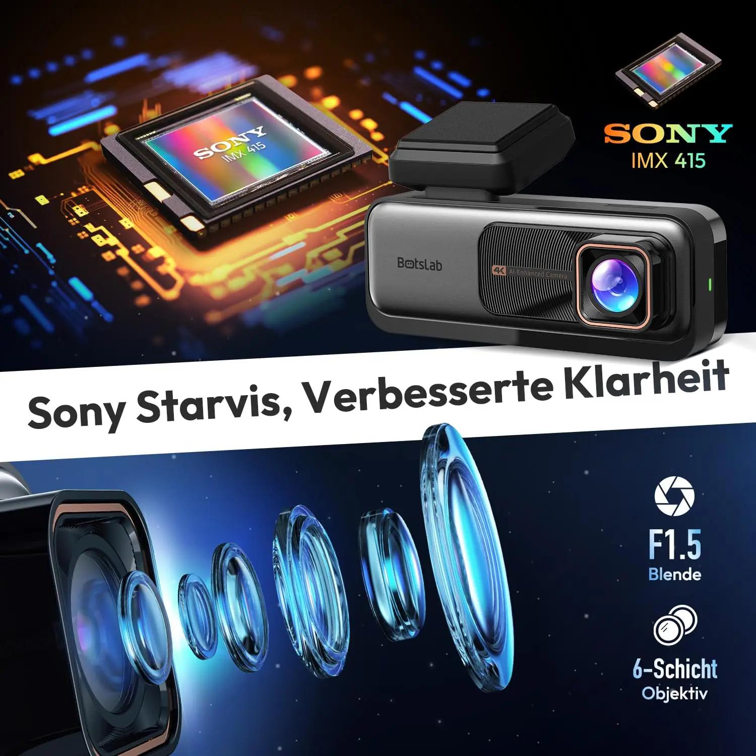 BOTSLAB 4K dashcam ees-tagant — öö-, GPS- ja parkivaht – lisavaade