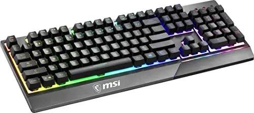 MSI mängurile sobiv veekindel klaviatuur RGB valgustusega – pakend ja tarvikud