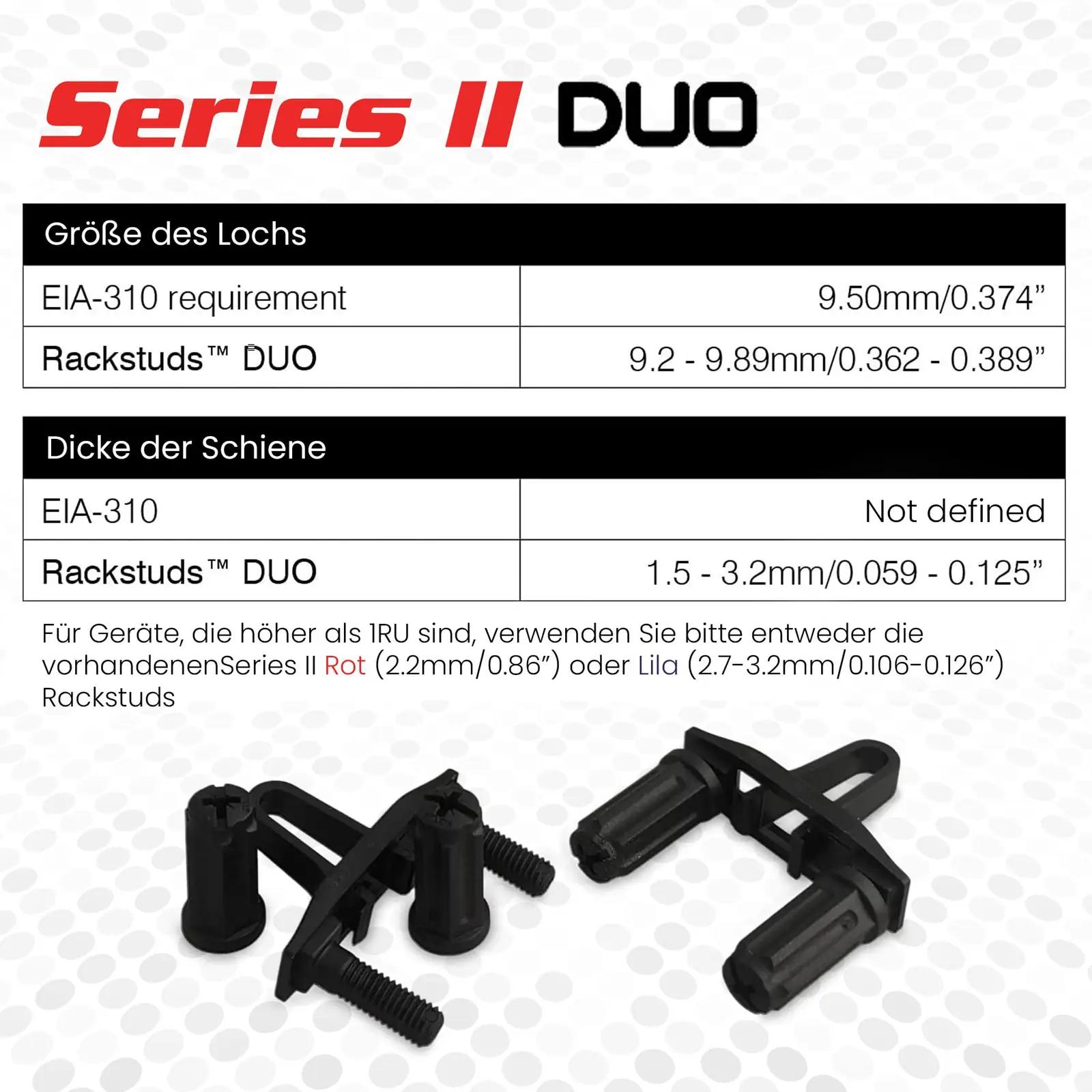 Rackstuds DUO50 rack-kinnitused — kindel ja kiire paigaldus – detailne vaade