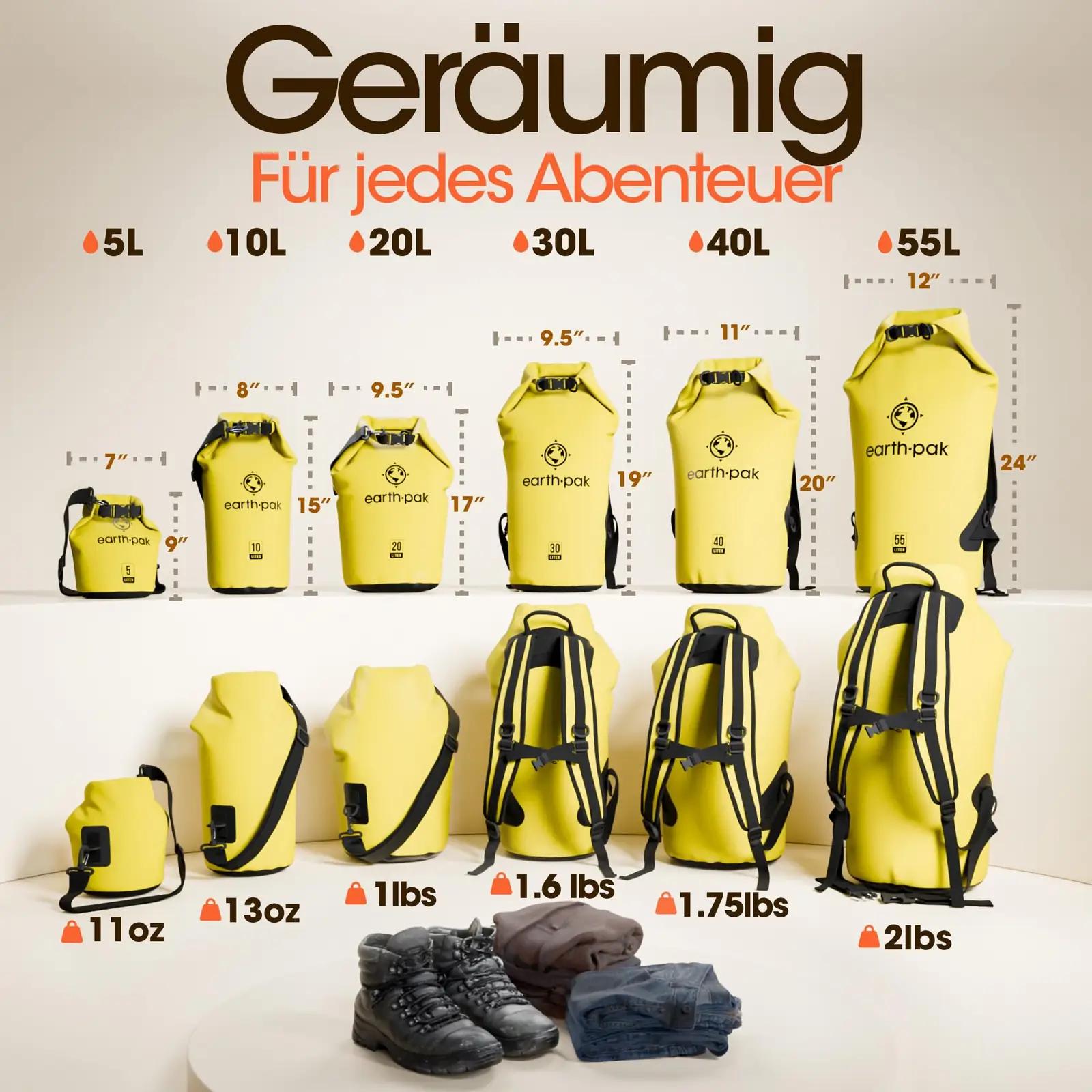 Earth Pak OG-DRYBAG veekindlad kotid – detailne lähivaade