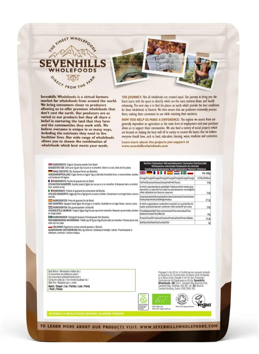 sevenhills wholefoods 7hguarana4 toit ja joogid – detailne lähivaade
