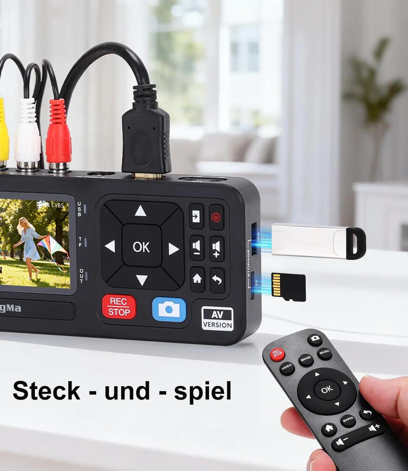 King Ma digitaalne VHS-konverter 3″ ekraaniga – kassetid digile – lisavaade