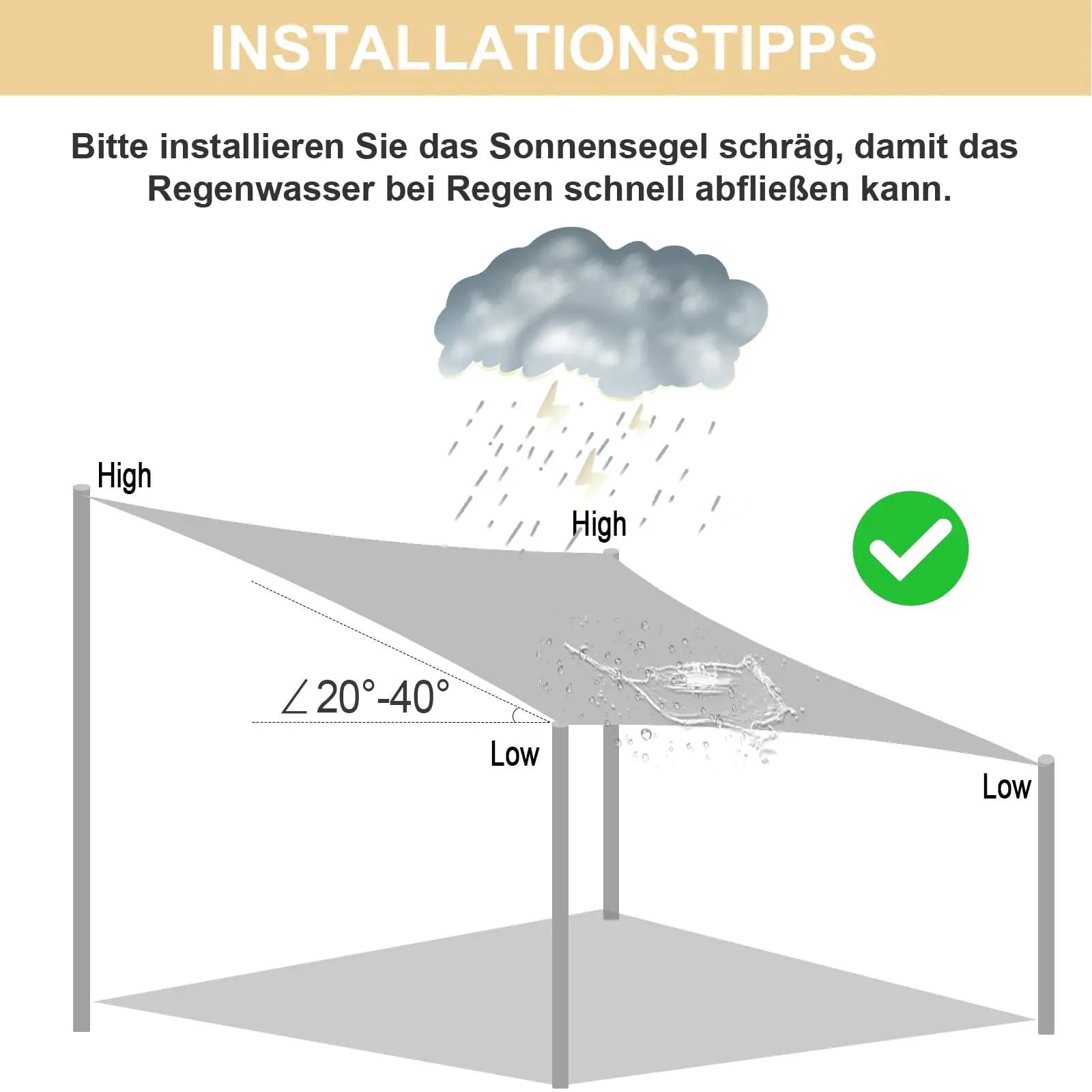 HENG FENG vastupidav päikesekatus 3×4 m – UV-kaitse – pilt 6