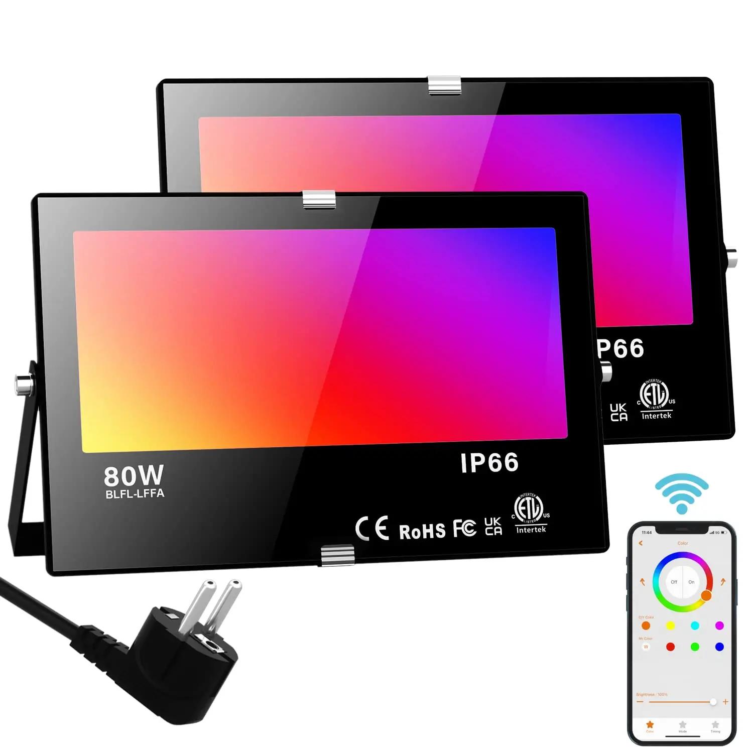Neliwo alumiiniumist välisvalgusti 2×80W RGB Dimm