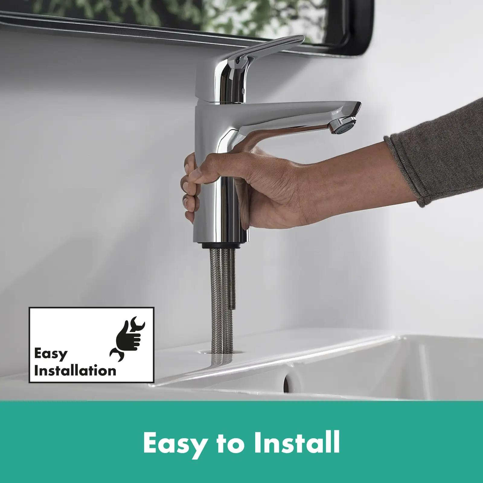hansgrohe kroomitud vannitoa segisti – säästlik ja stiilne – pakend ja tarvikud
