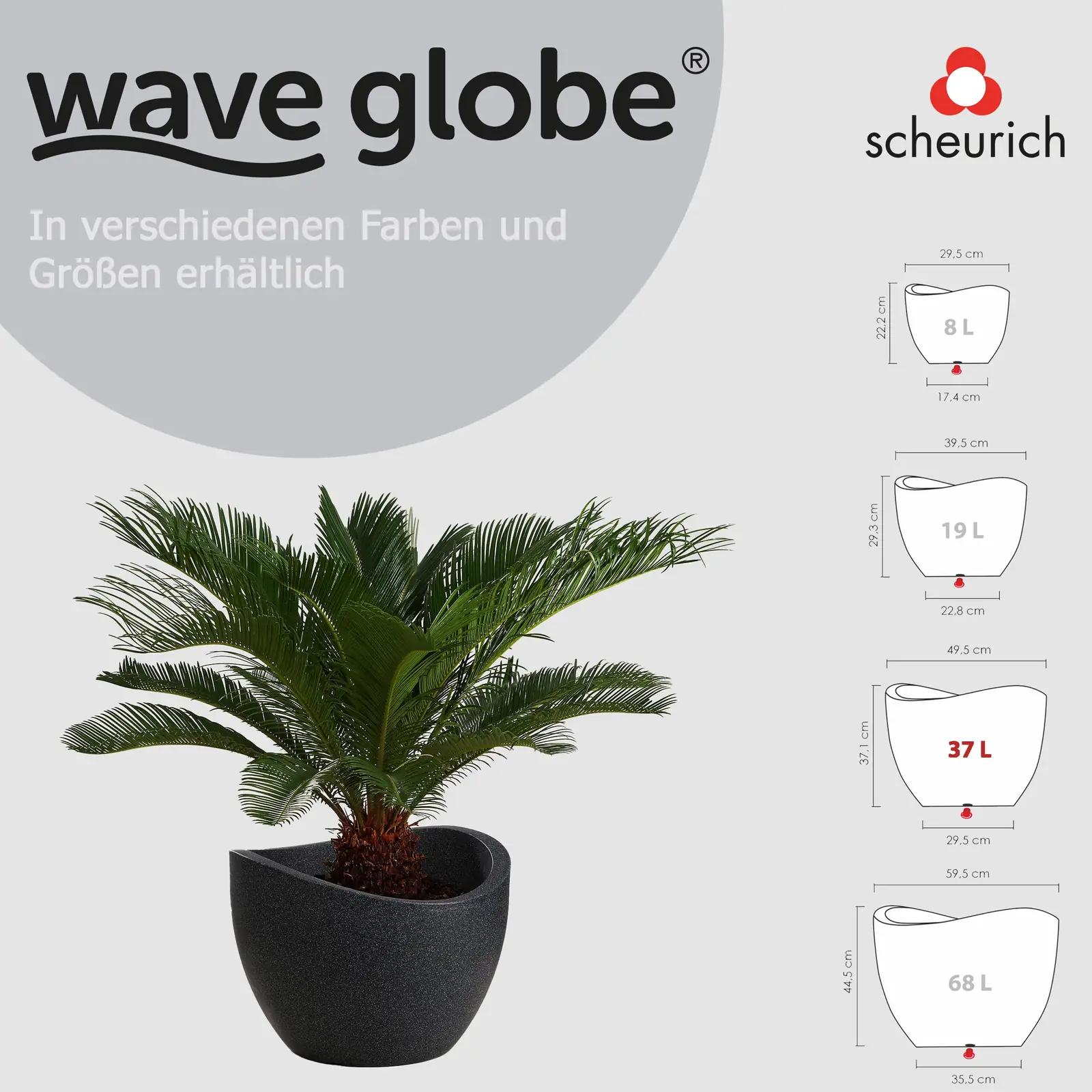 Scheurich must-graniit istutuspott Wave Globe — vastupidav – kasutusnäide