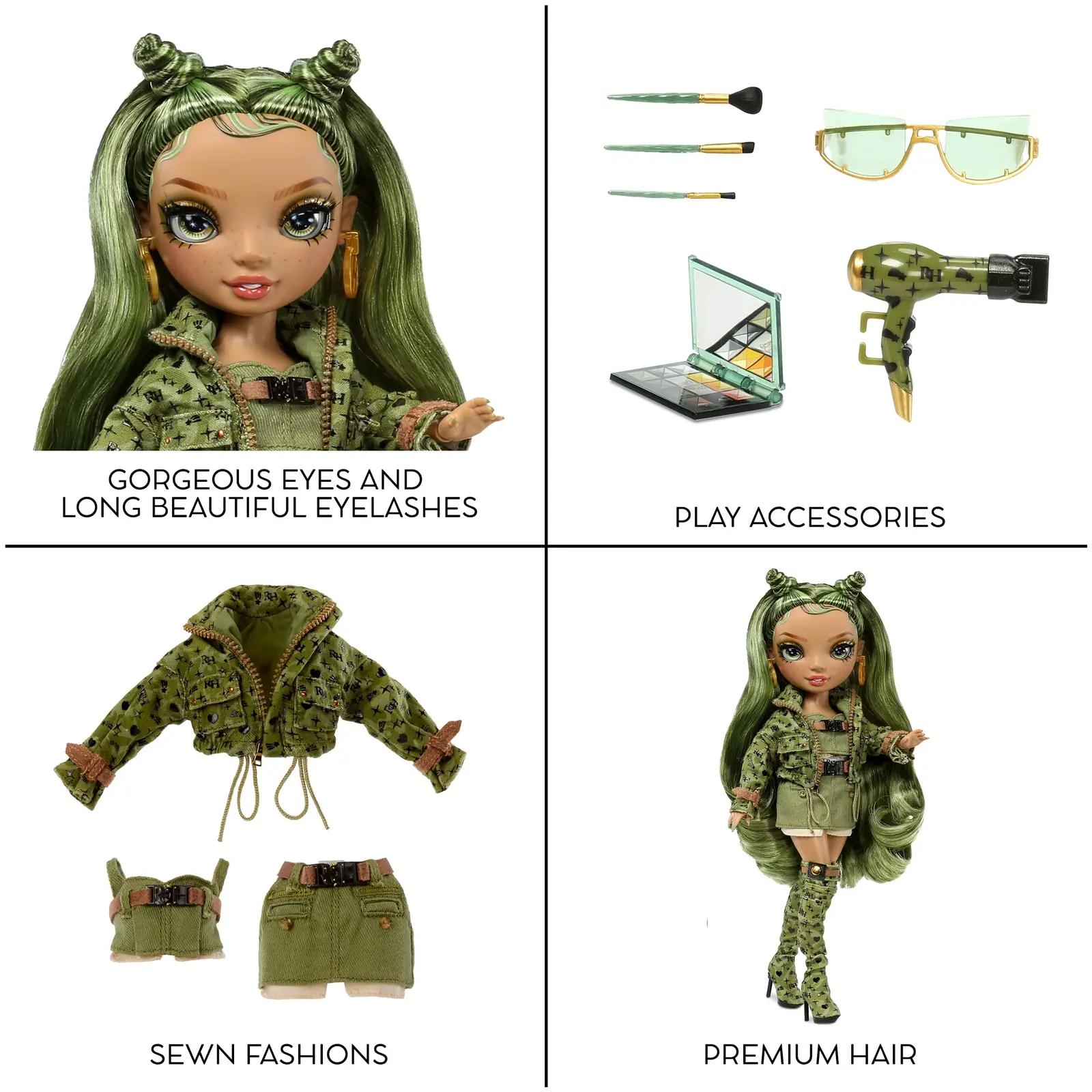 Rainbow High moe-nuku Olivia Woods — camo-roheline komplekt – lisavaade