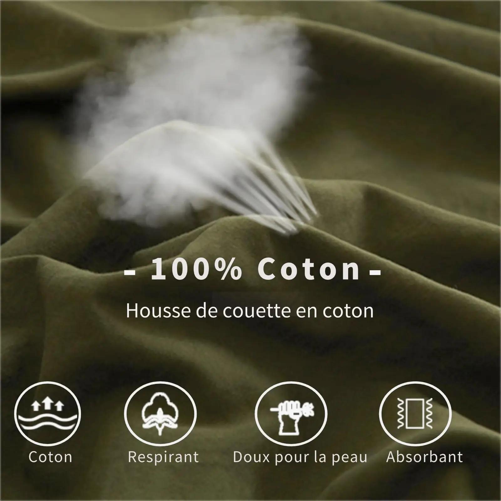 Gezu puuvillane voodipesukomplekt 140×200 cm – naturaalne oliv – lisavaade