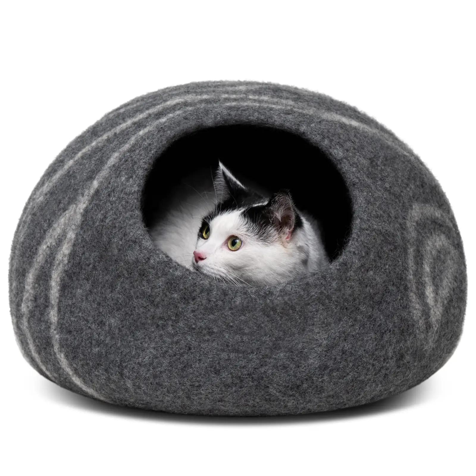 MEOWFIA meriinovillast kassipesa – pehme ja hingav magamisalus
