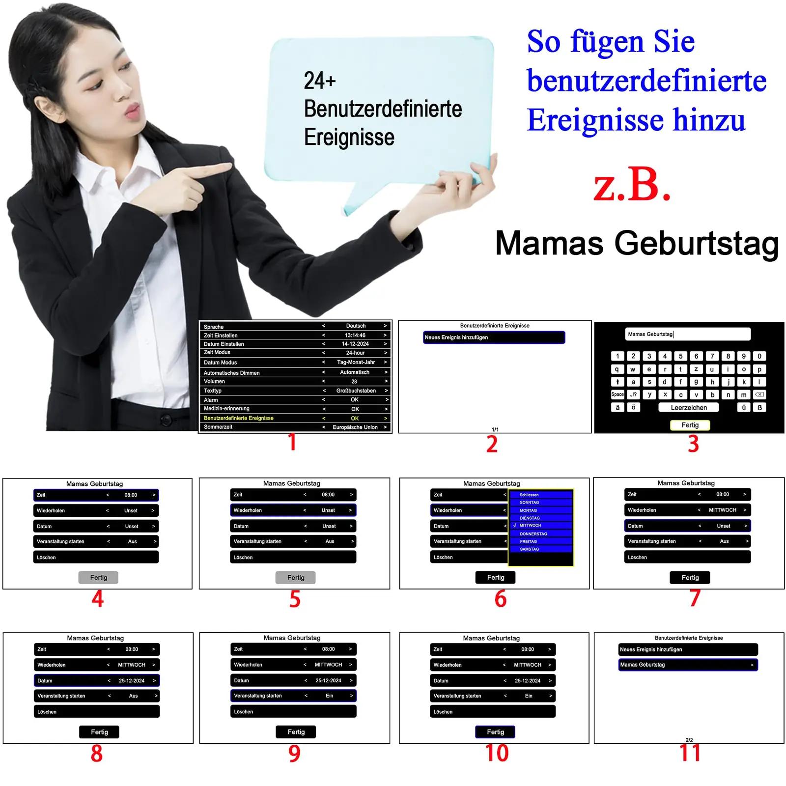 SINOIDEAS selge digikell eakatele — kalender ja meeldetuletused – lisavaade