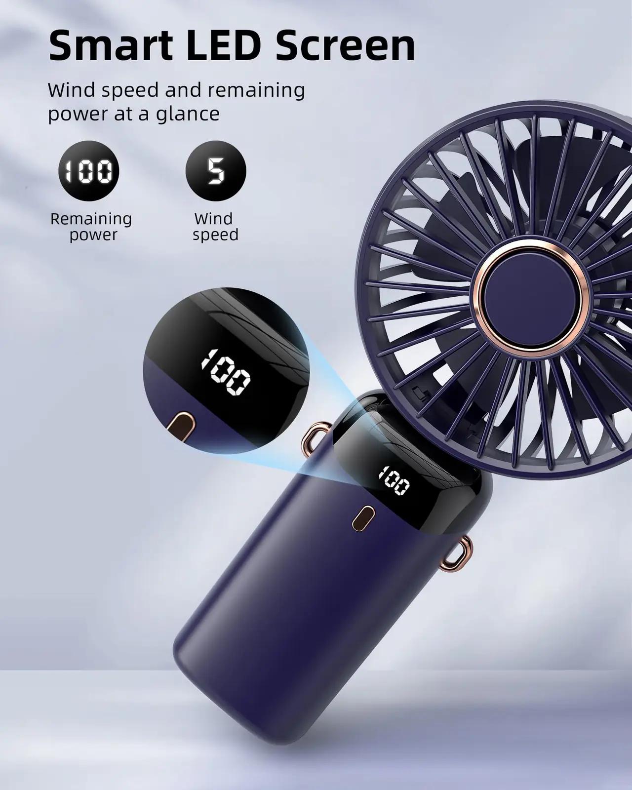 Koonie stiilne kaasaskantav mini-ventilaator — kompaktne ja – kasutusnäide