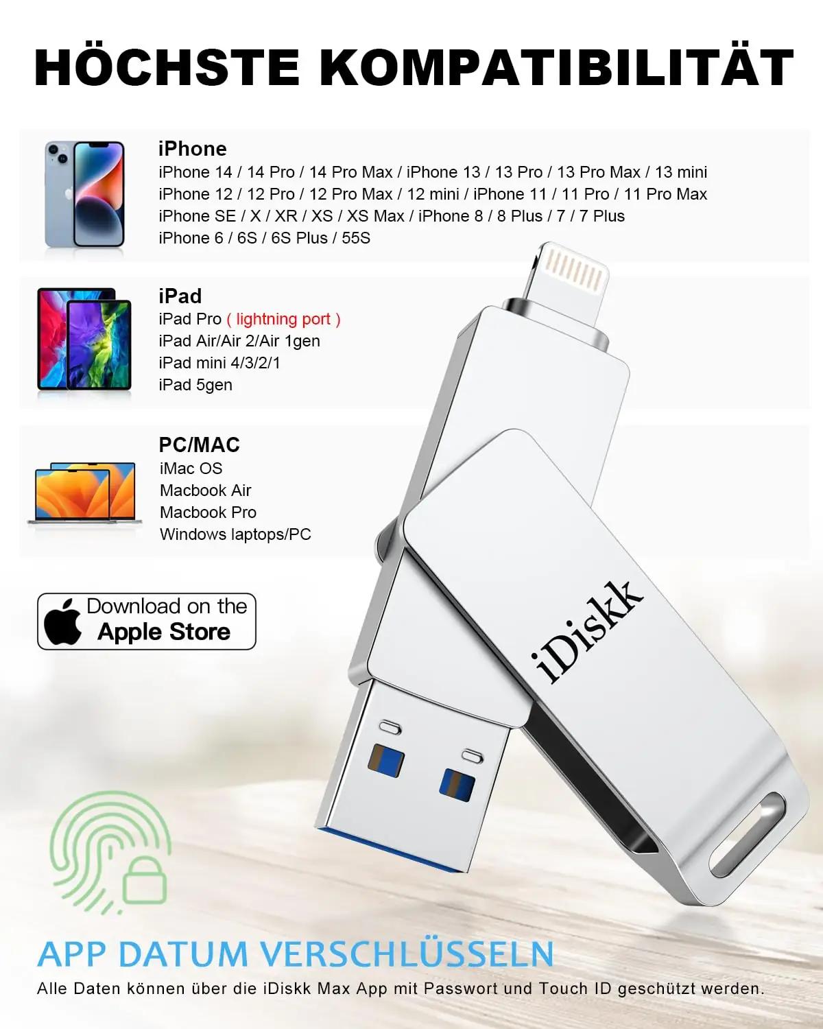 iDiskk elegantne Silver 128GB mälupulk iPhone’ile – pilt 6