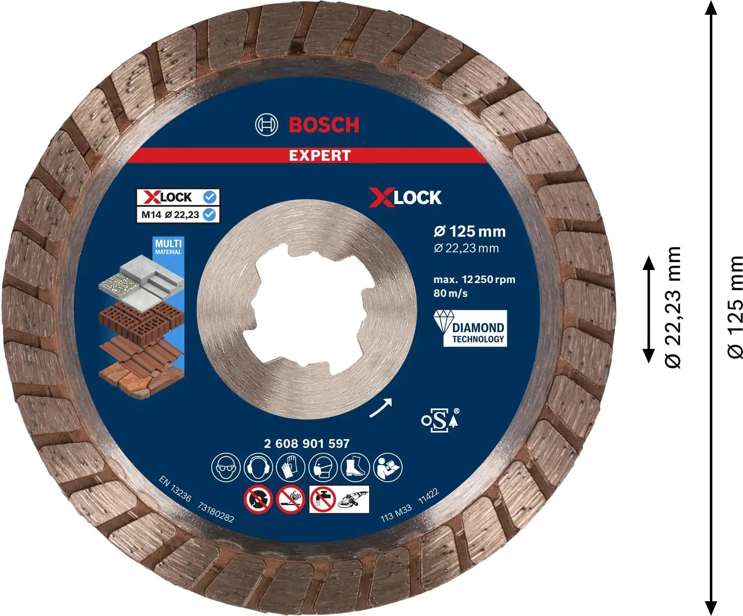 Bosch professionaalne lõikeketas Ø125 mm – tugev ja täpne – pakend ja tarvikud
