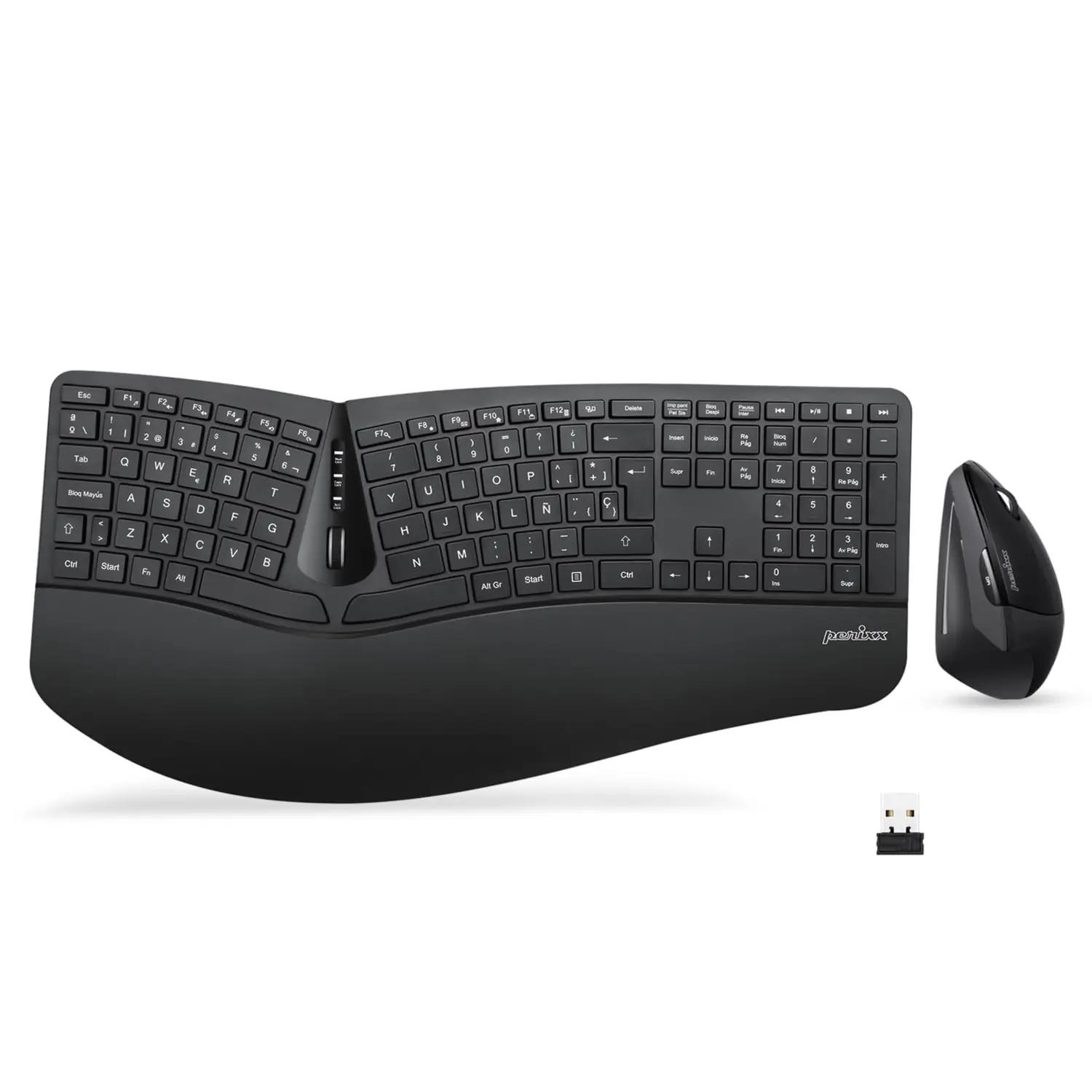 Perixx ergonoomiline traadita klaviatuur-hiire komplekt —