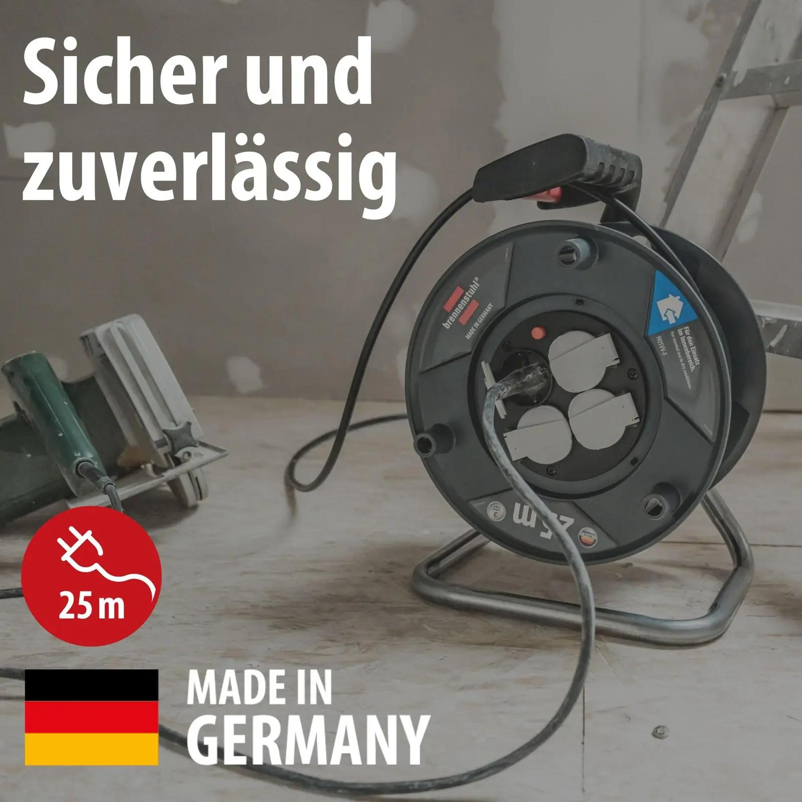 Brennenstuhl kvaliteetne 25 m kabelitrommel – detailne vaade