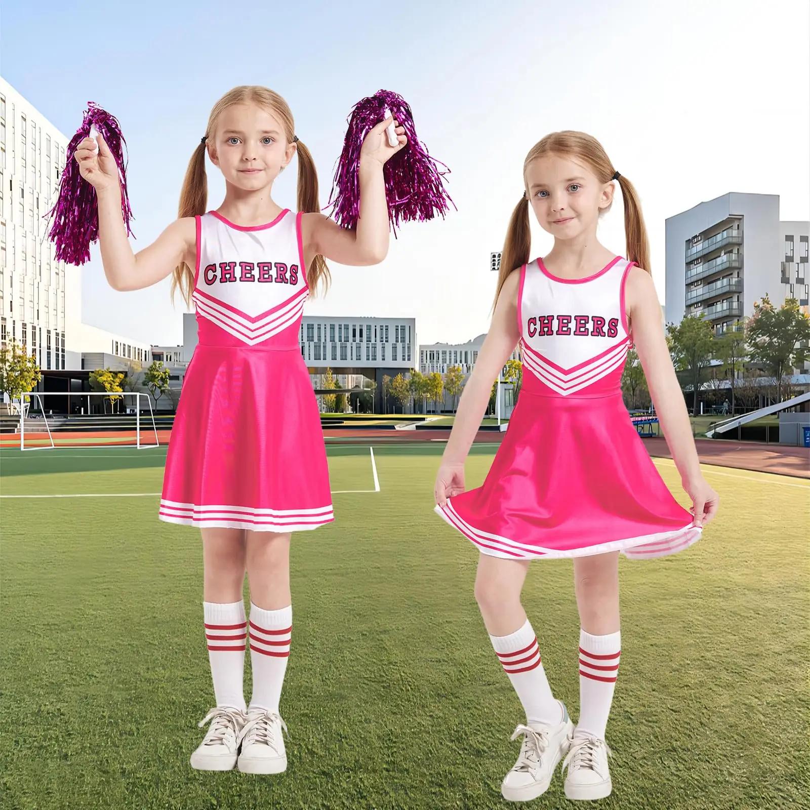 Cnexmin roosa princesstiline cheerleader-kostüüm lastele – lisavaade