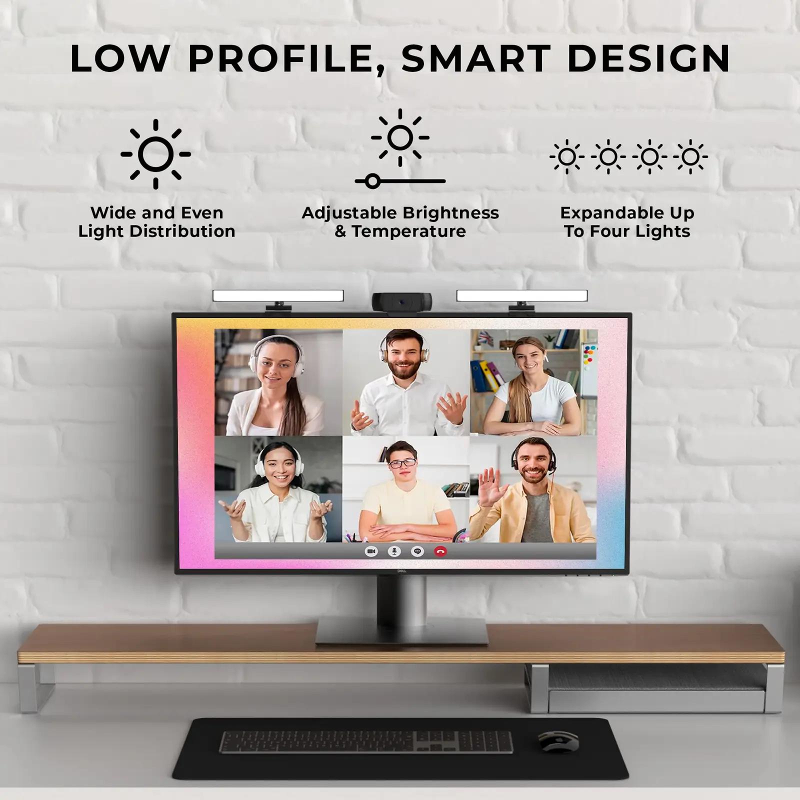 HumanCentric LED-videokõne valgus monitorile ja sülearvutile – kasutusnäide