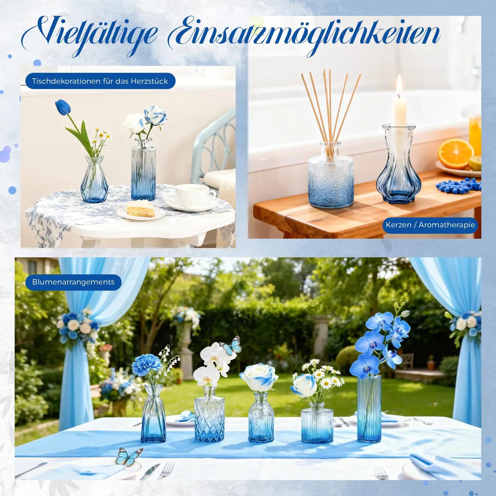 Der Rose klaasist mini-vaasid lauale — vintage stiil kingituseks – pilt 6