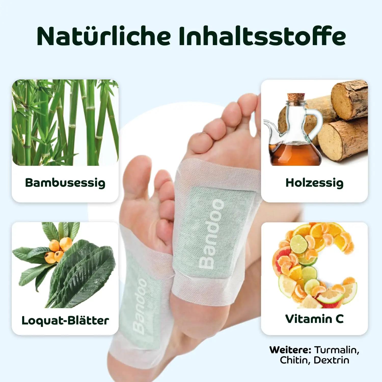 Bandoo detox-niitpadjad jalgadele — looduslik puhastus ja heaolu – pakend ja tarvikud