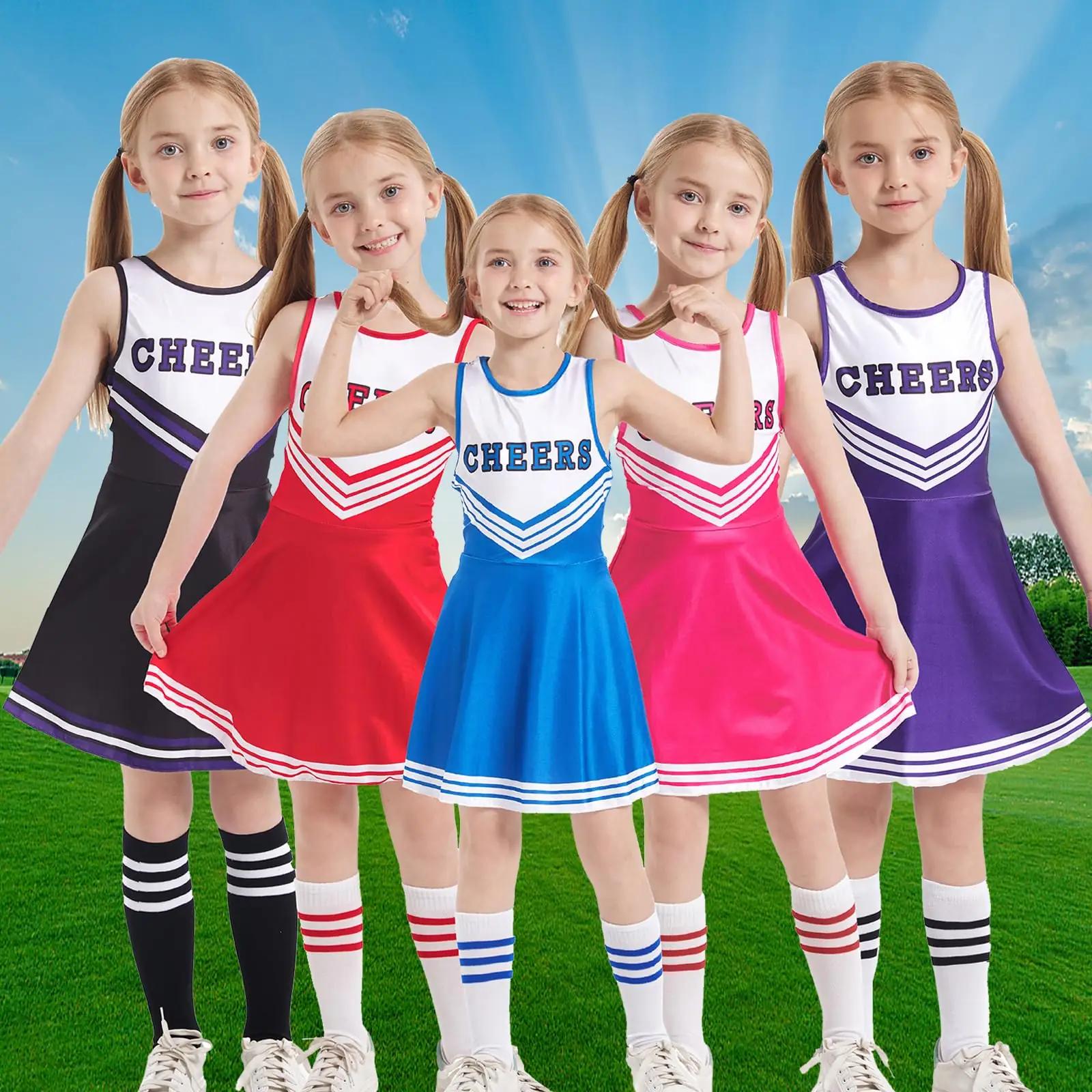 Cnexmin roosa princesstiline cheerleader-kostüüm lastele – pilt 7