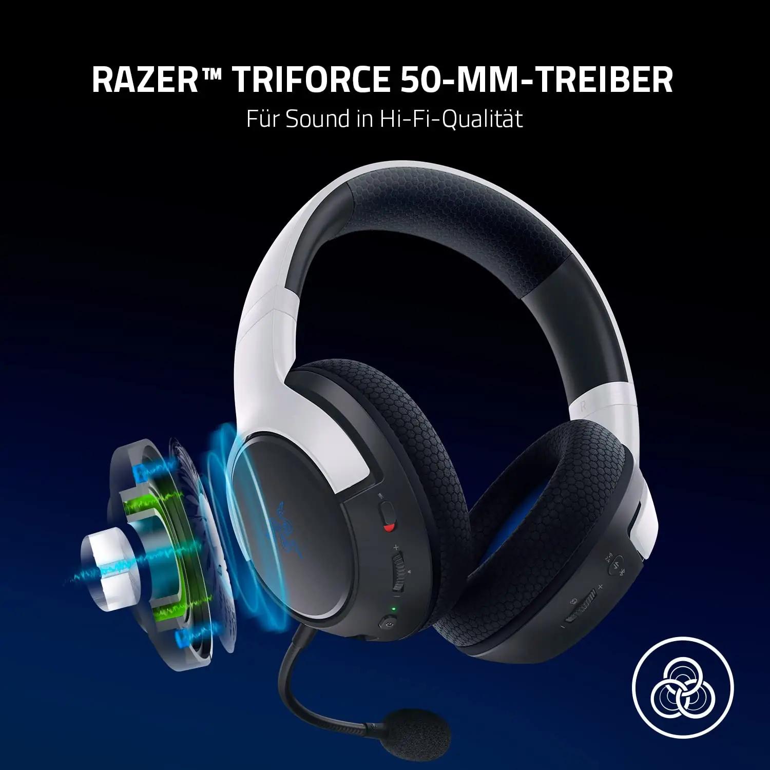 Razer mugav ja vastupidav juhtmevaba mängukõrvakomplekt PS5 jaoks – detailne vaade