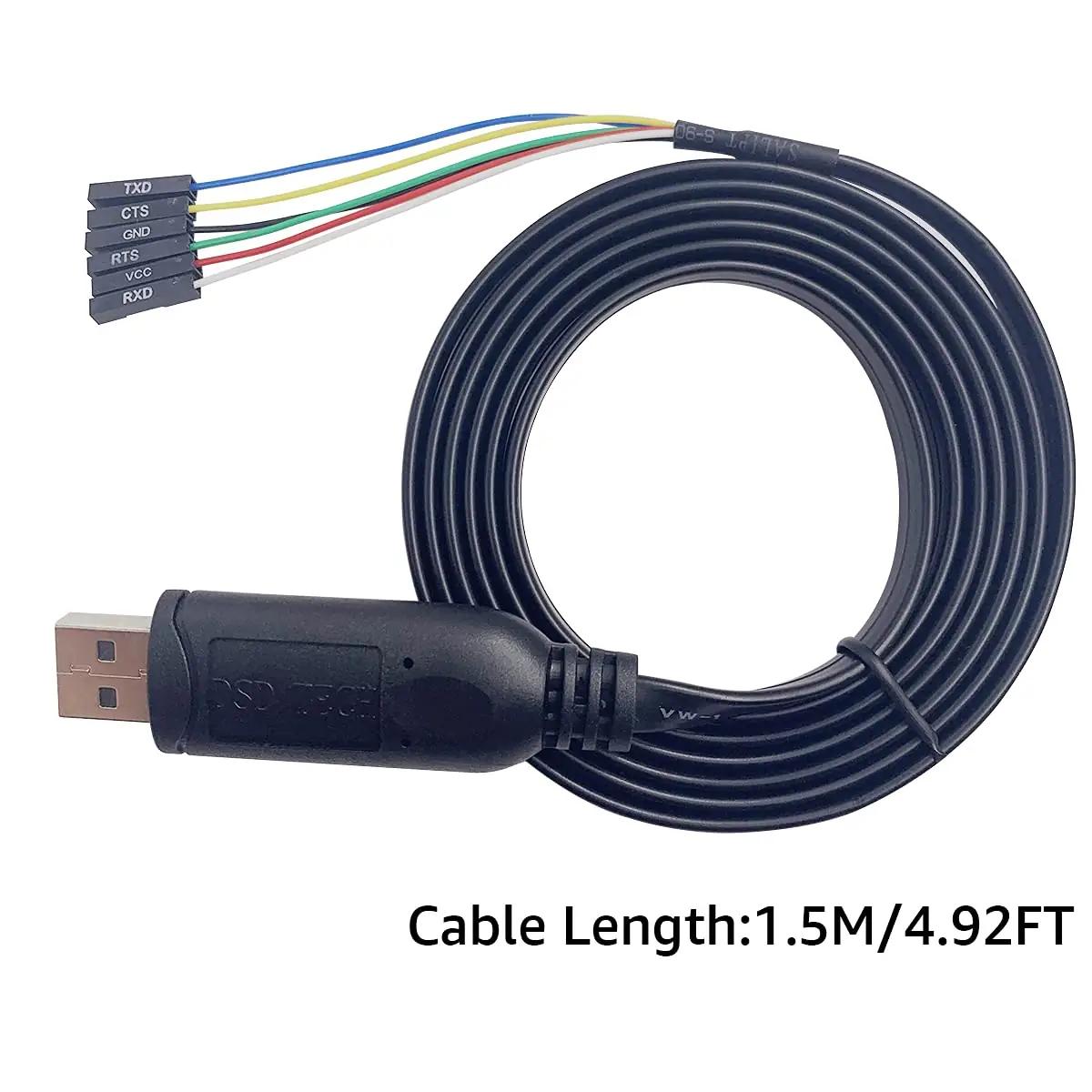 DSD TECH vastupidav USB-TTL kaabel 1.8 m – FTDI tugi – pakend ja tarvikud