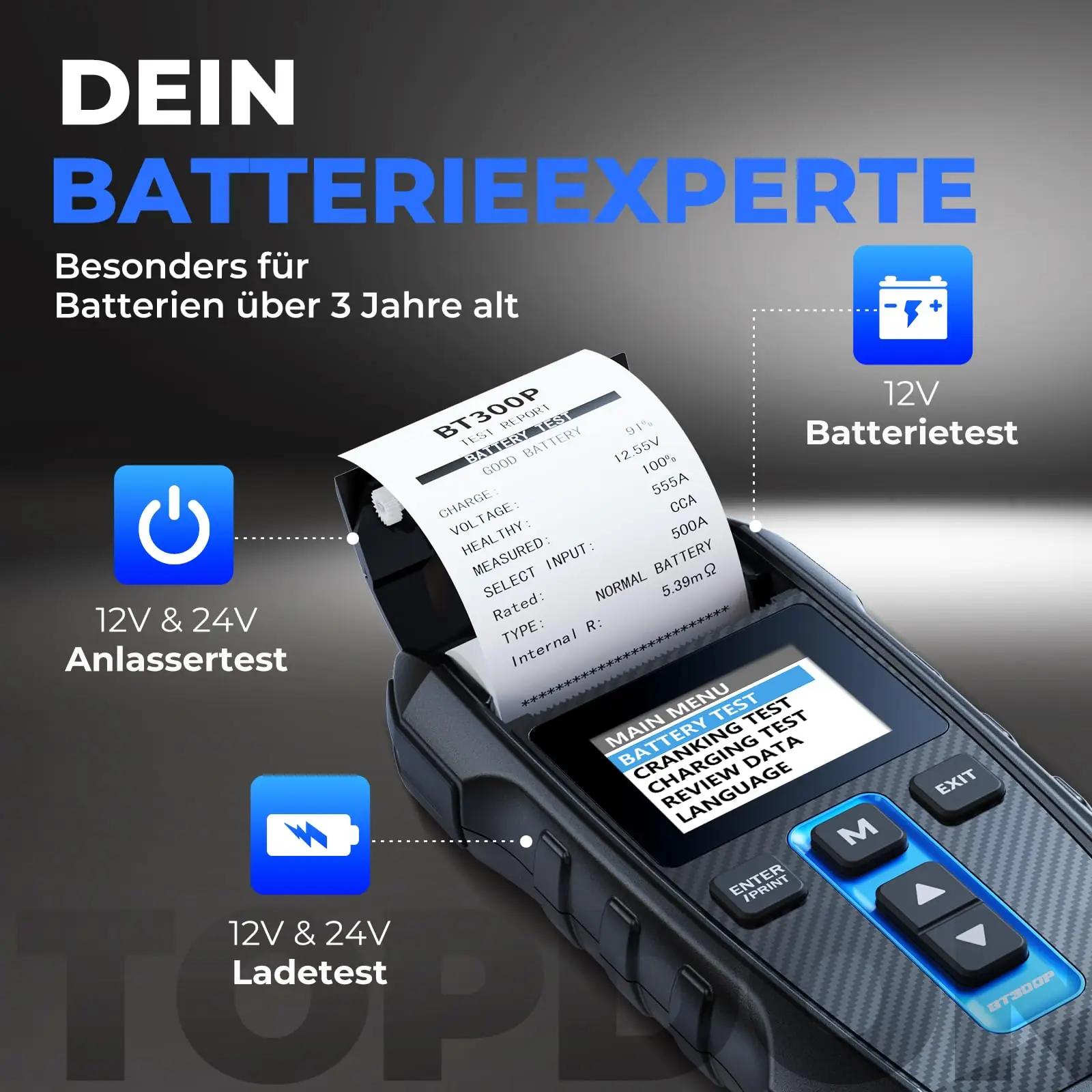TOPDON aku- ja laadimissüsteemi tester – usalduslik tööriist – detailne vaade