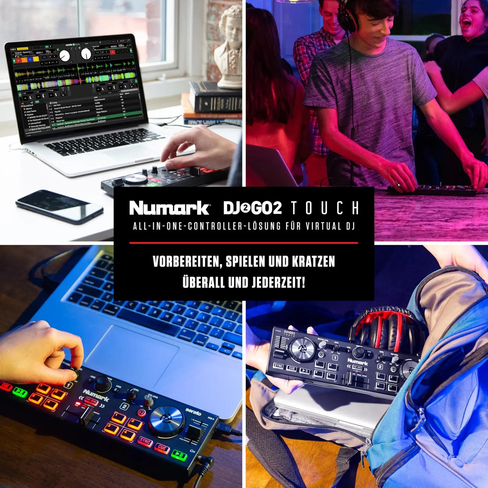 Numark kompaktne DJ-pult — kerge kaasaskantav kaheteljeline seade – detailne vaade