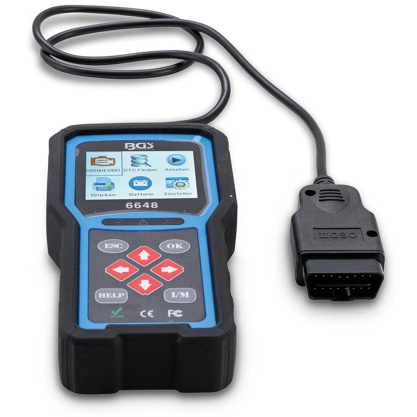 BGS mitmekülgne OBD-diagonaalvahend 6648 auto vigade lugemiseks – detailne vaade