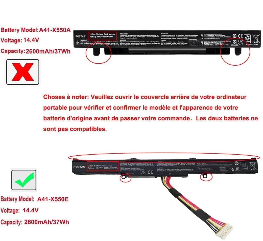 FESTAS vastupidav sülearvutiaku 14,4V 2600mAh – asendus ASUSile – detailne vaade