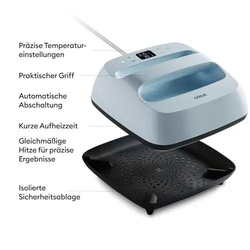 Cricut EasyPress 3 sinine alumiiniumraamiga kuumpress 22,5×22,5 – pakend ja tarvikud