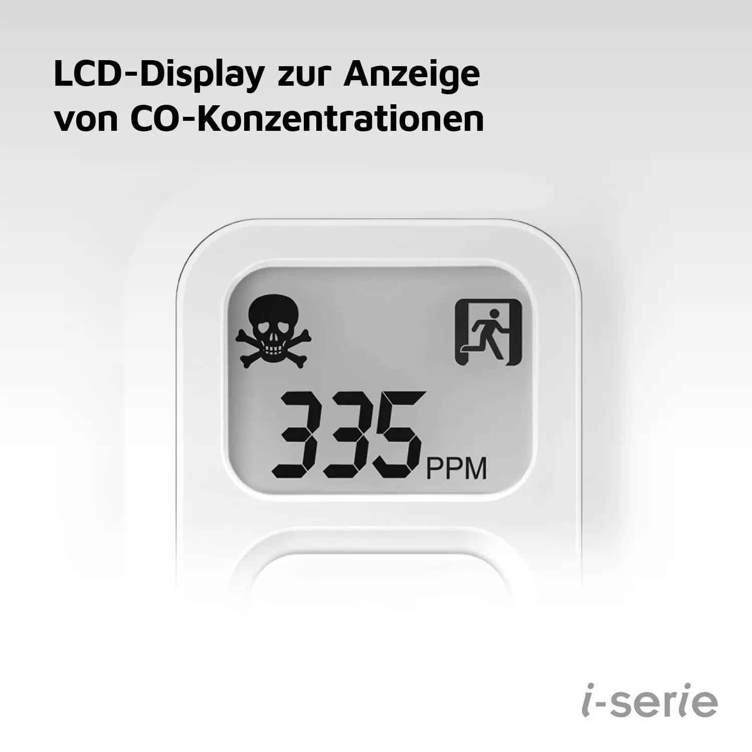 Ei Electronics i-seeria CO-andur LCD-ekraaniga ja 10a akuga – lisavaade