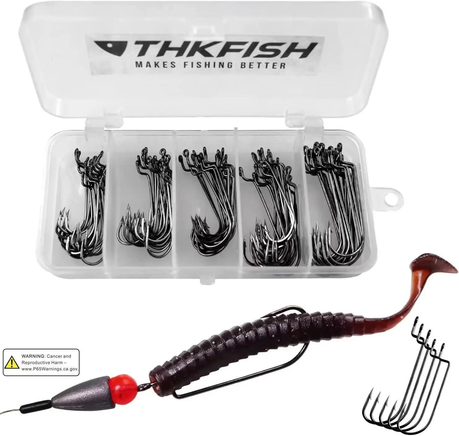 THKFISH vastupidavad süsinikterasest angelhakid – komplekt 100 tk – pilt 7