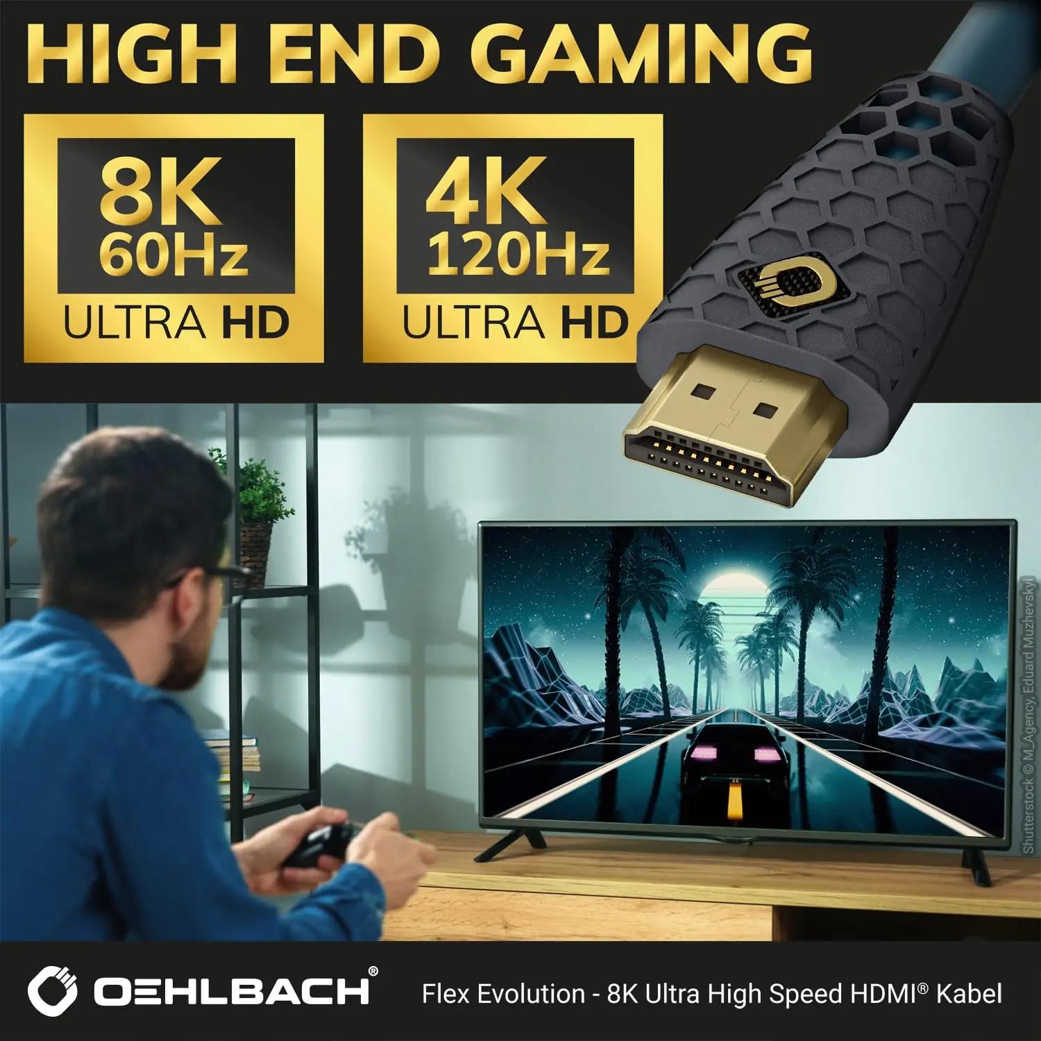 OEHLBACH kvaliteetne 8K HDMI-kaabel — vastupidav, 2 m – lisavaade