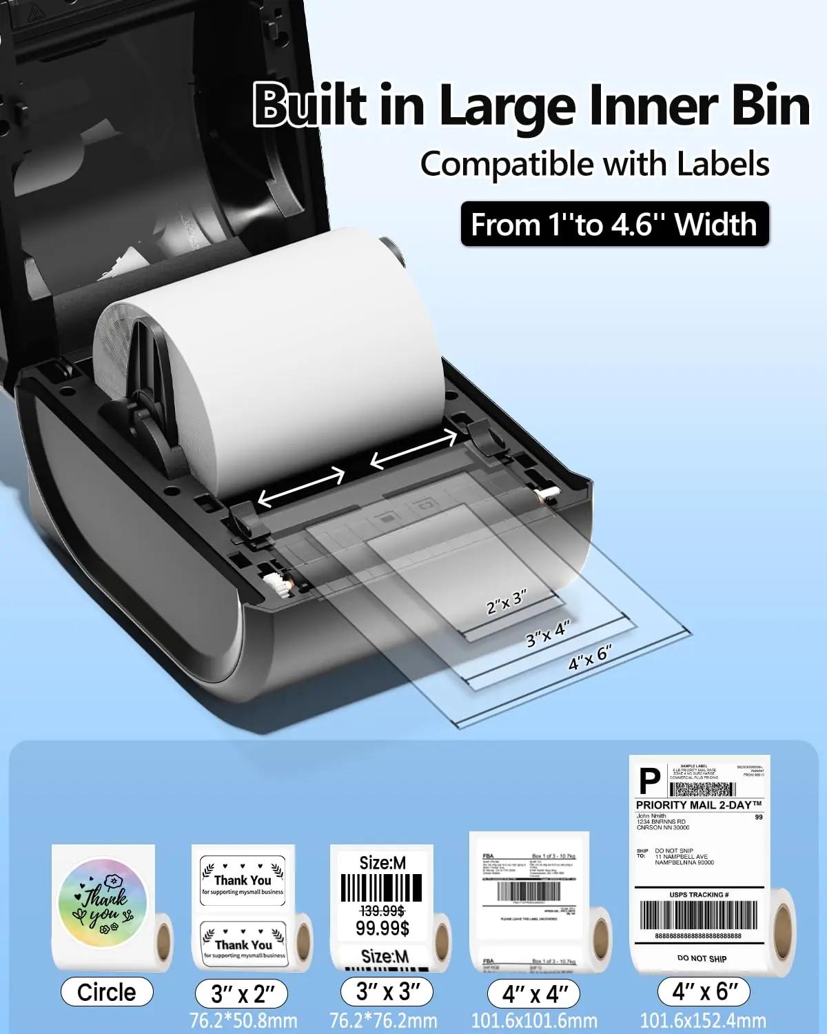 Phomemo termoprinter D520BT — mobiilne etikettide trükkija 4×6 – lisavaade