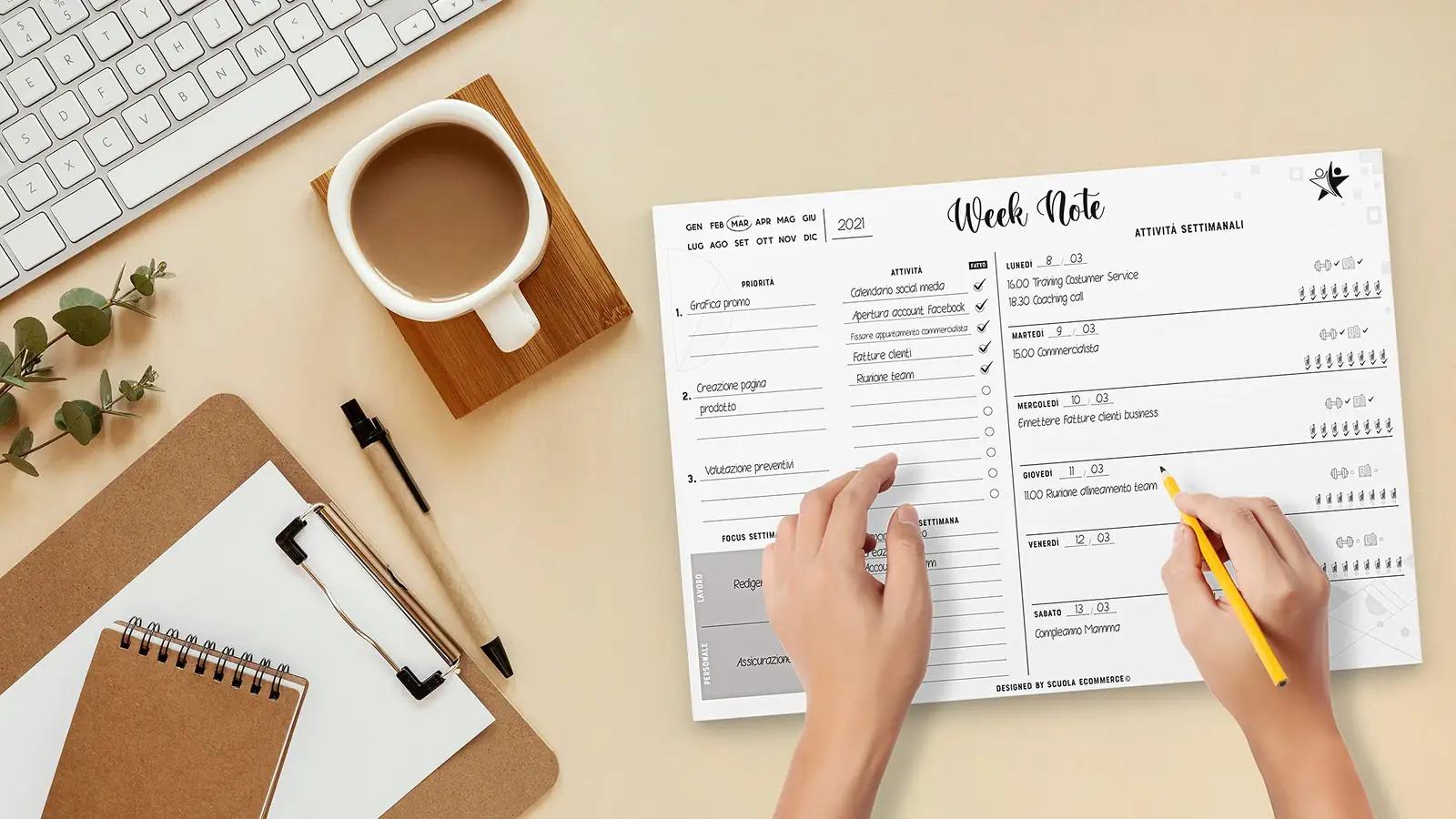 SCUOLA ECOMMERCE paberplanner A3 lauakalender praktiline – pilt 8
