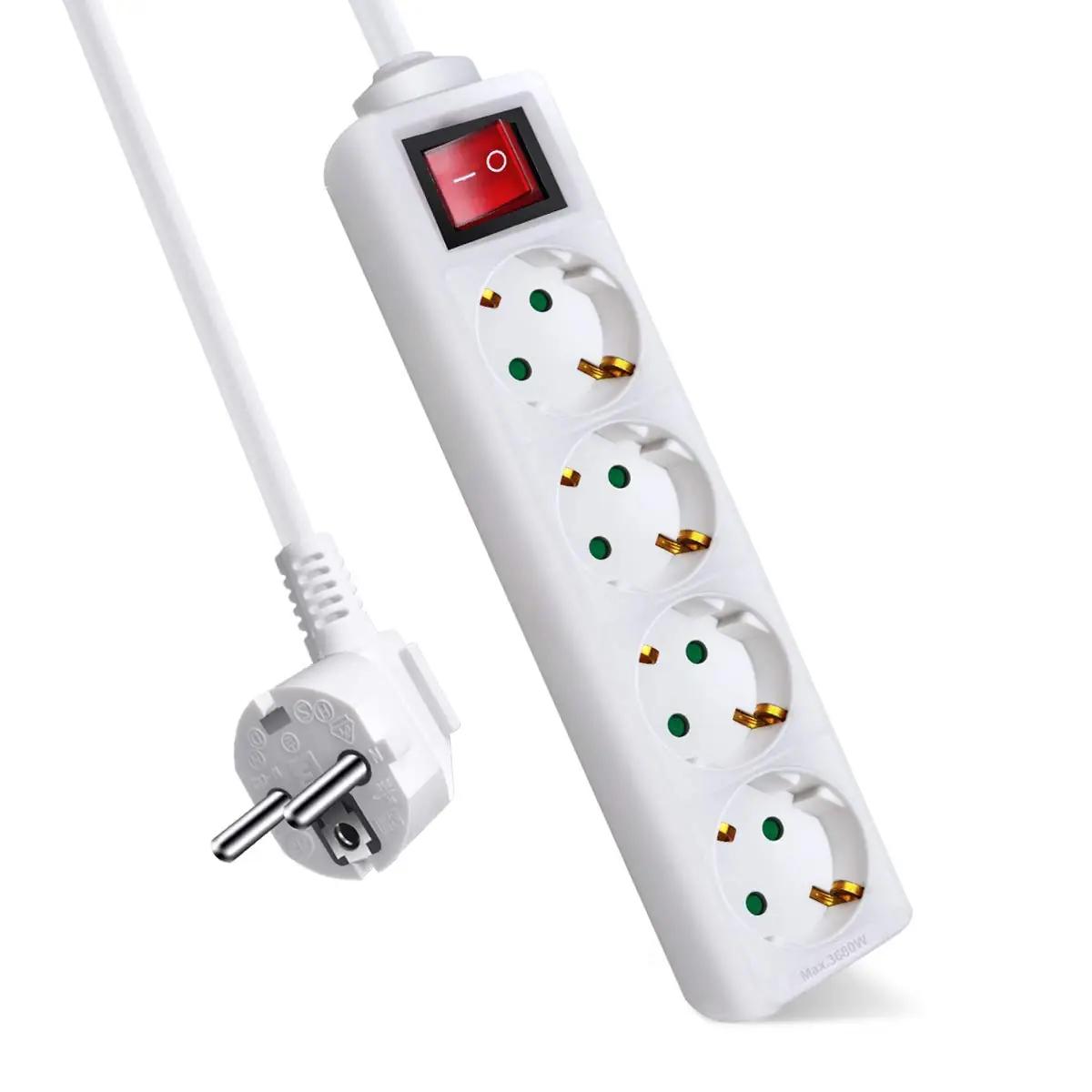 EXTRASTAR vastupidav toiteplokk PVC-korpusega ja lülitiga