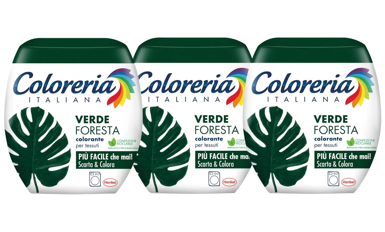 Coloreria tekstiilivärv masinasse — metsaroheline 3×350 g