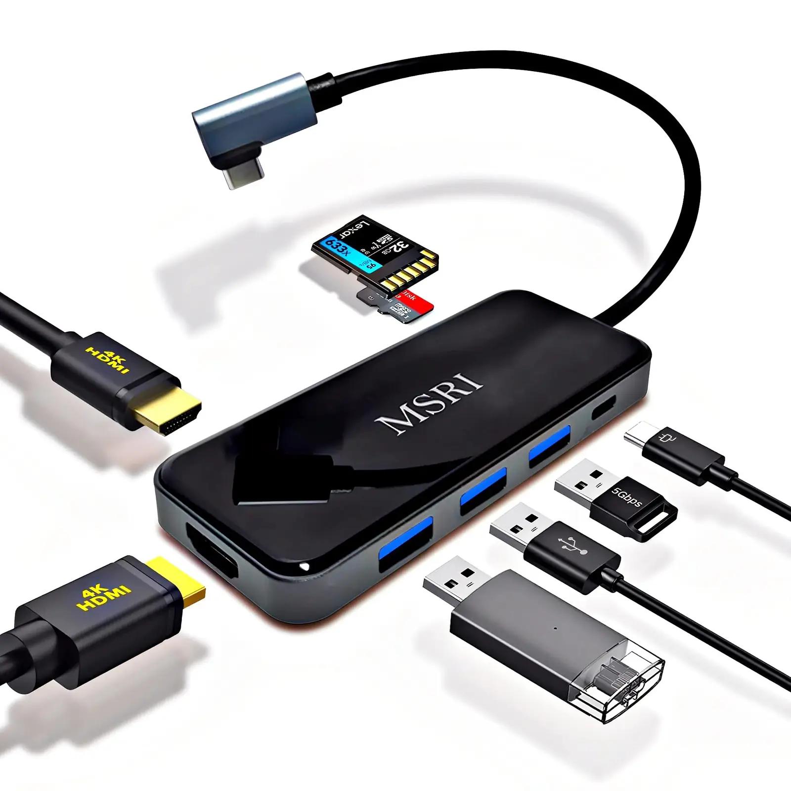 MSRI mitmeotstarbeline USB-C hub — alumiinium, 8-ühes 4K