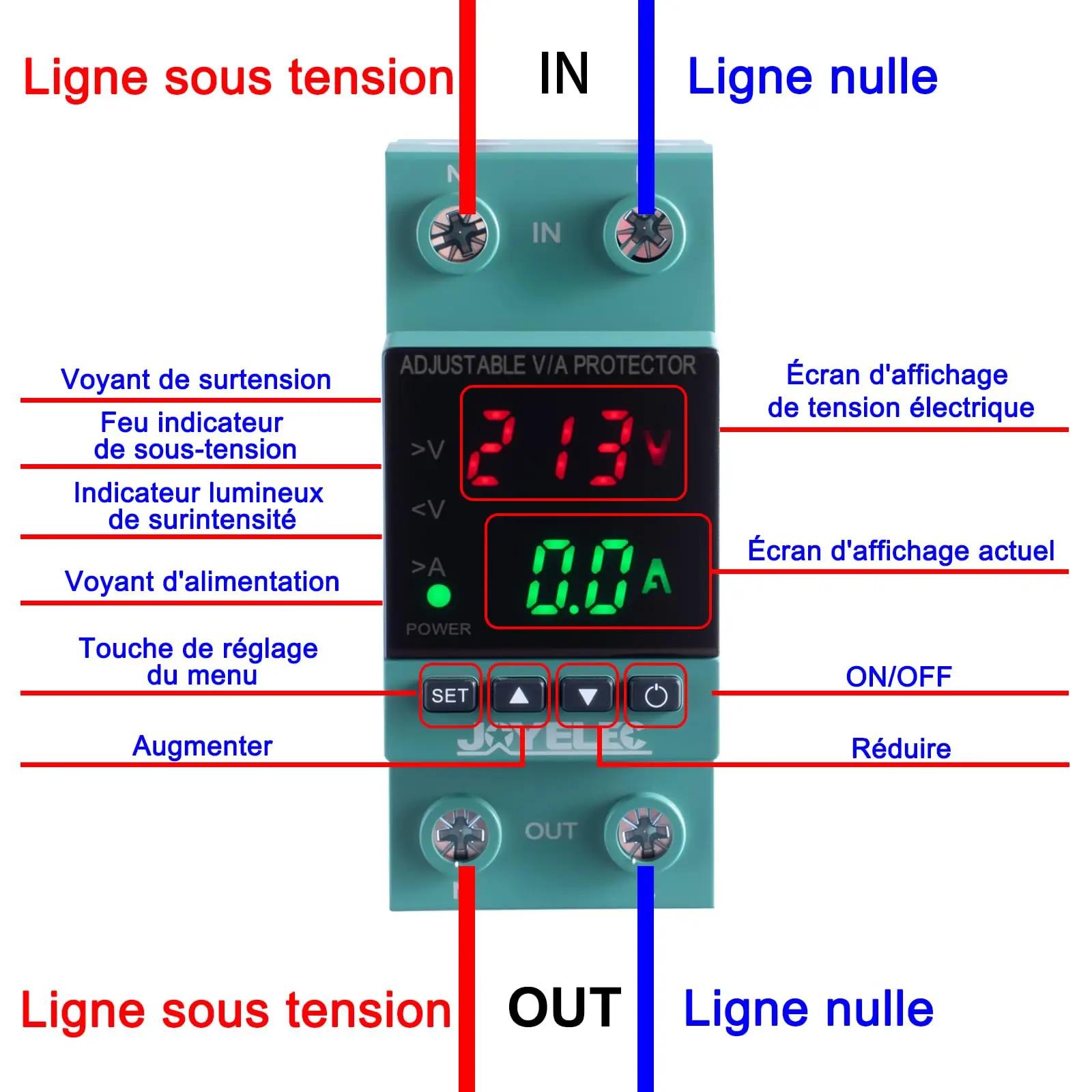 JOYELEC kaitserelss elektriseadmetele – stabiilne pinge 63A – lisavaade