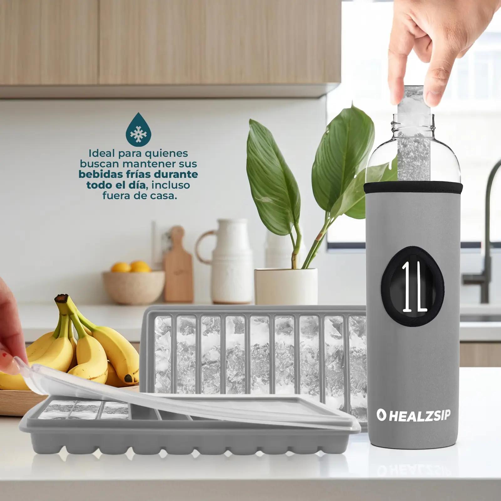 Healzsip klaaspudel 1 l – vastupidav borosilikaat, kontorisse – pilt 6