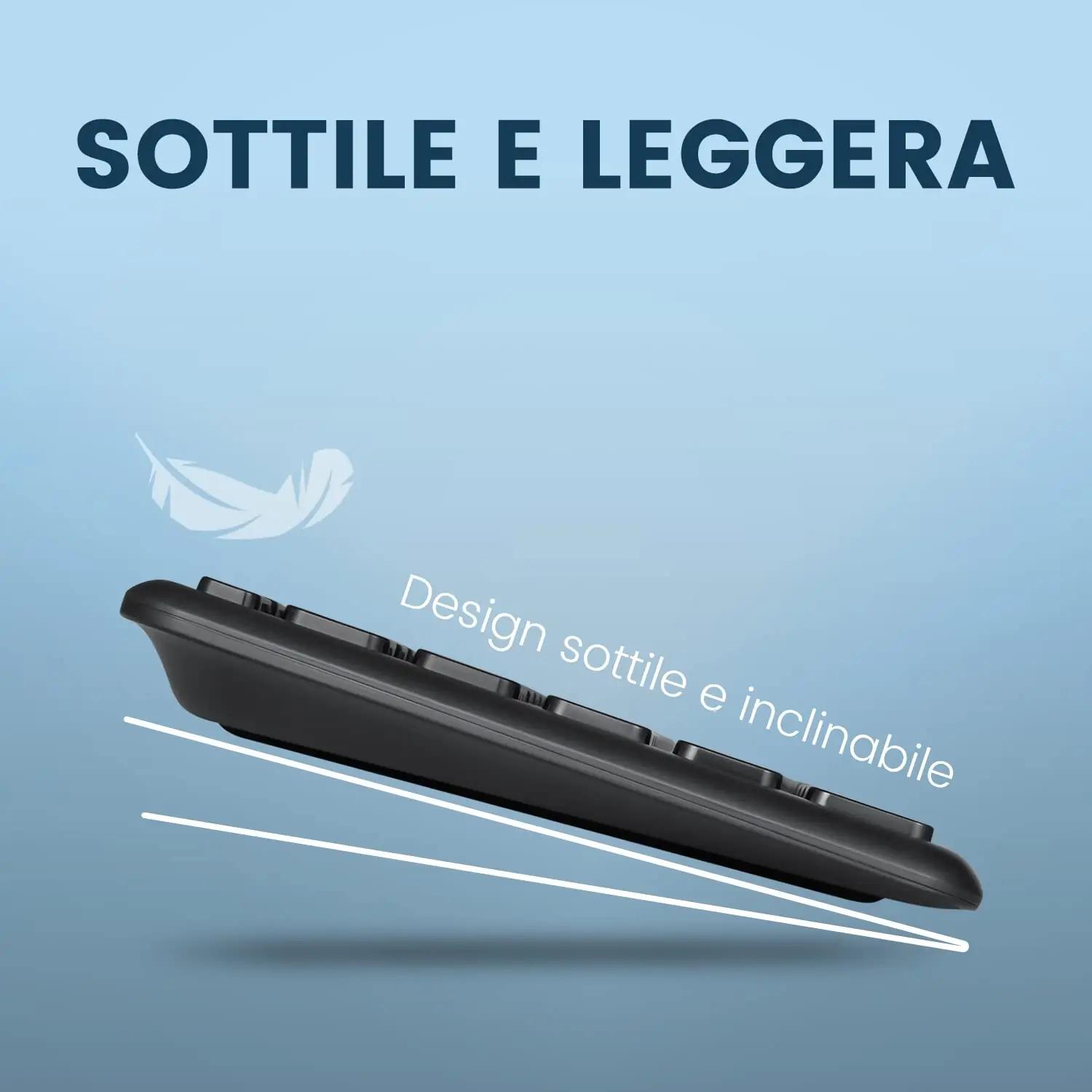 Perixx kerge USB-C klaviatuur kontorisse – vastupidav plastik – lisavaade