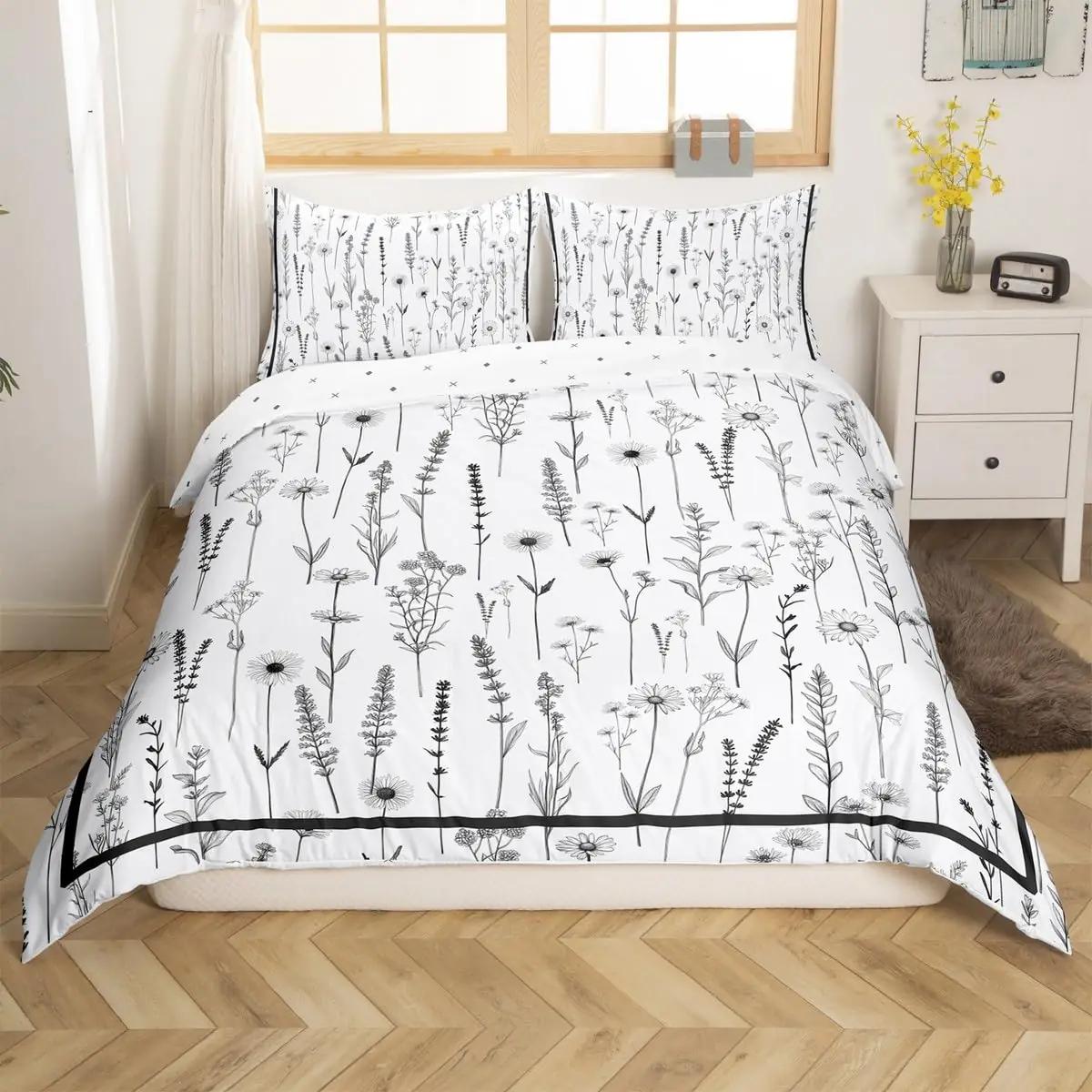 Homewish pehme mikrofiber voodipesu 140×200 cm lilleline disain – detailne vaade