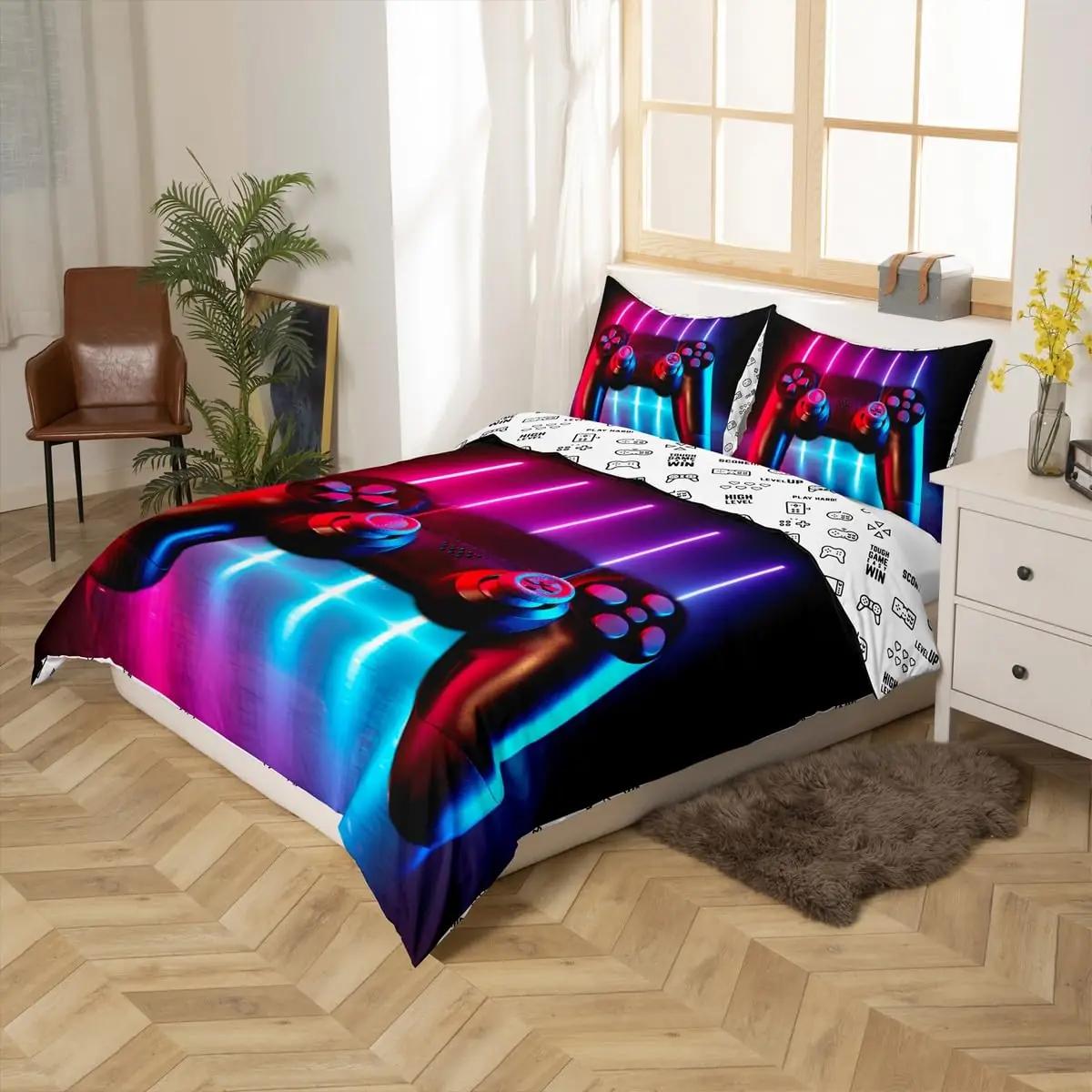 Homemissing pehme mikrofliis voodipesu 140×200 cm – mänguristiil – detailne vaade