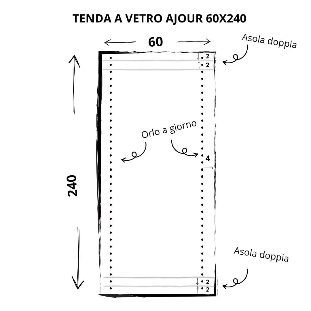 Cuore di lino linane kardin 100% Itaalia, kreemjas 60×240 – pilt 7
